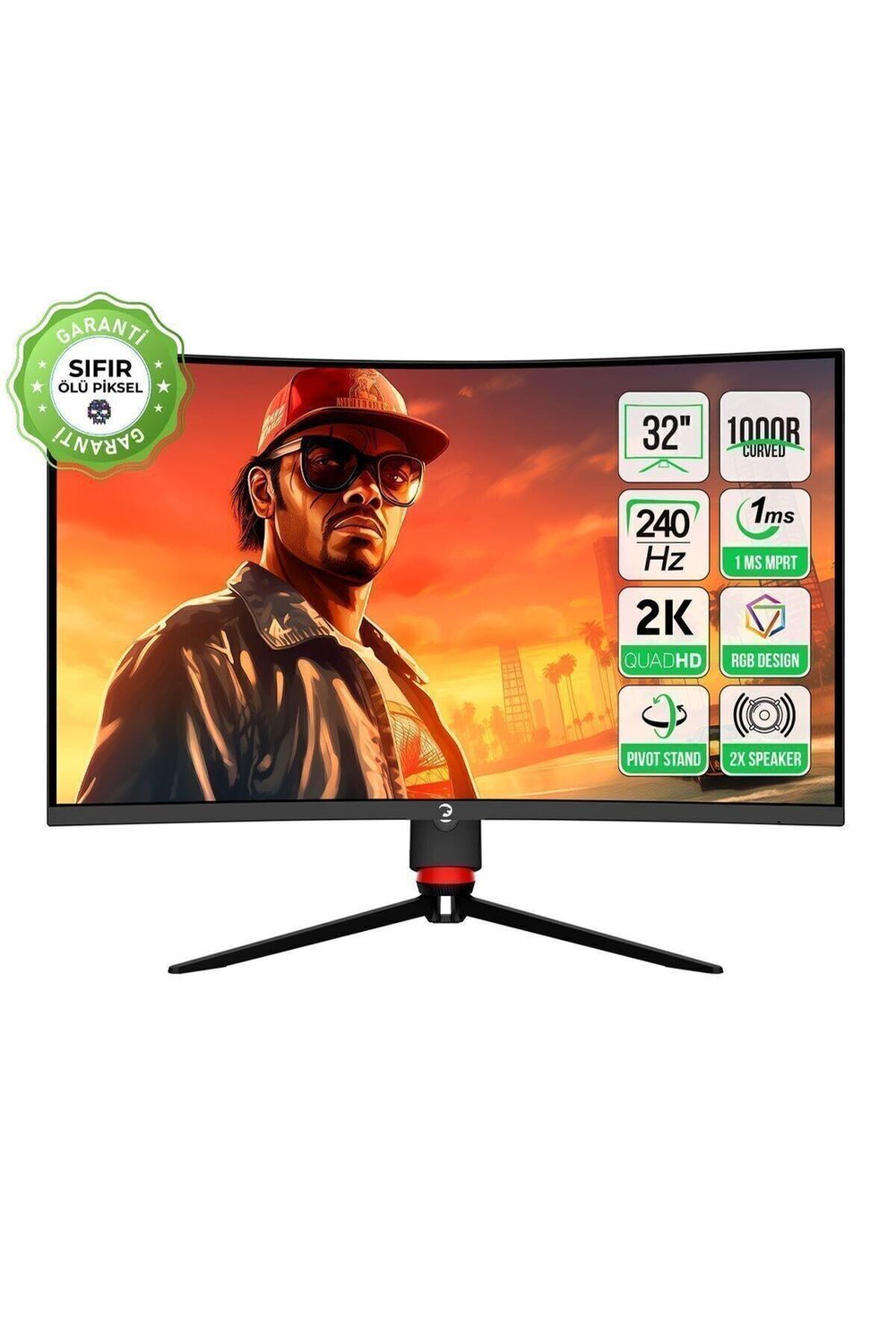 GamePower 32 Vision V30 Curved 1000R RGB 240Hz 1ms 2K (QHD) , Kvm, Speaker, Type C Gaming Monitör (Sıfır Ölü Piksel Garantili)
