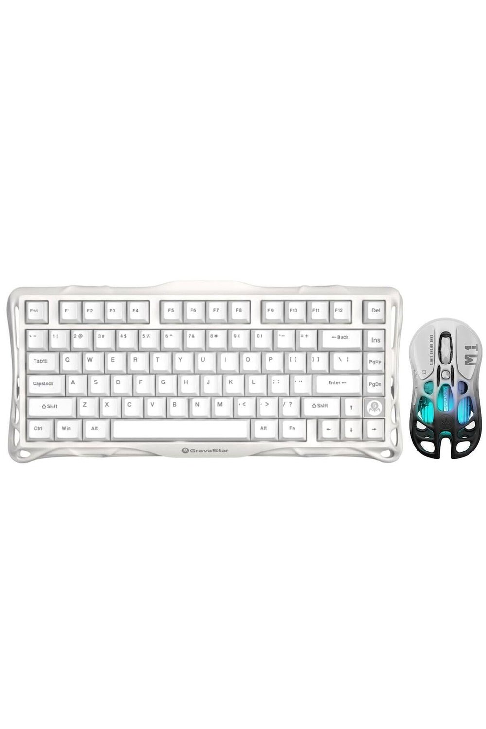 Gravastar Mercury K1 Lite+ M1 Pro Kablosuz Rgb Işıklı Mekanik Q Gaming Klavye ve Optik Mouse Seti