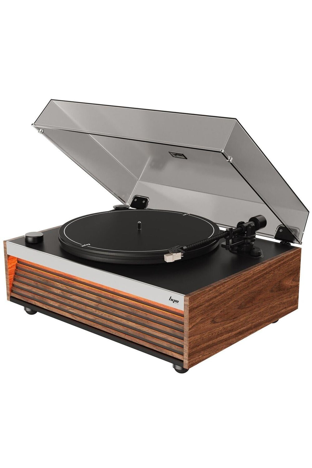 Hym Originals Lumi Dahili Bluetooth Hoparlörlü Işıklı Retro Pikap Plakçalar Aux Rca Çıkışlı All-In-One, Ceviz