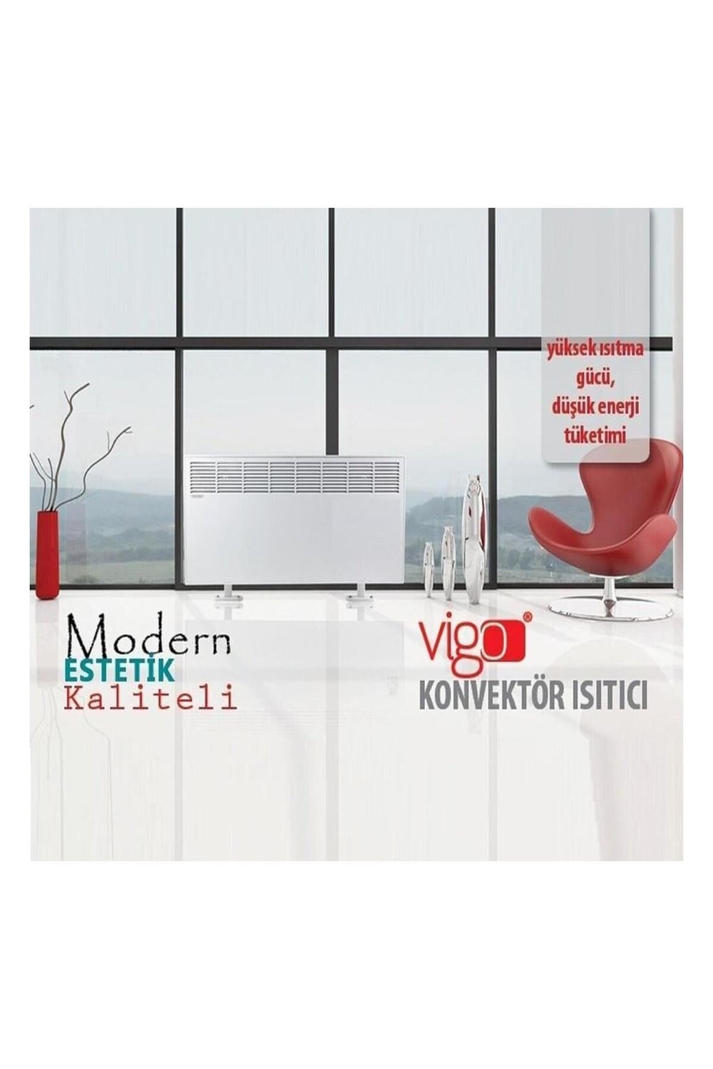 İvigo Epk 4590 Beyaz Askı 2500 Wat 9016 Konvektör Isıtiçi