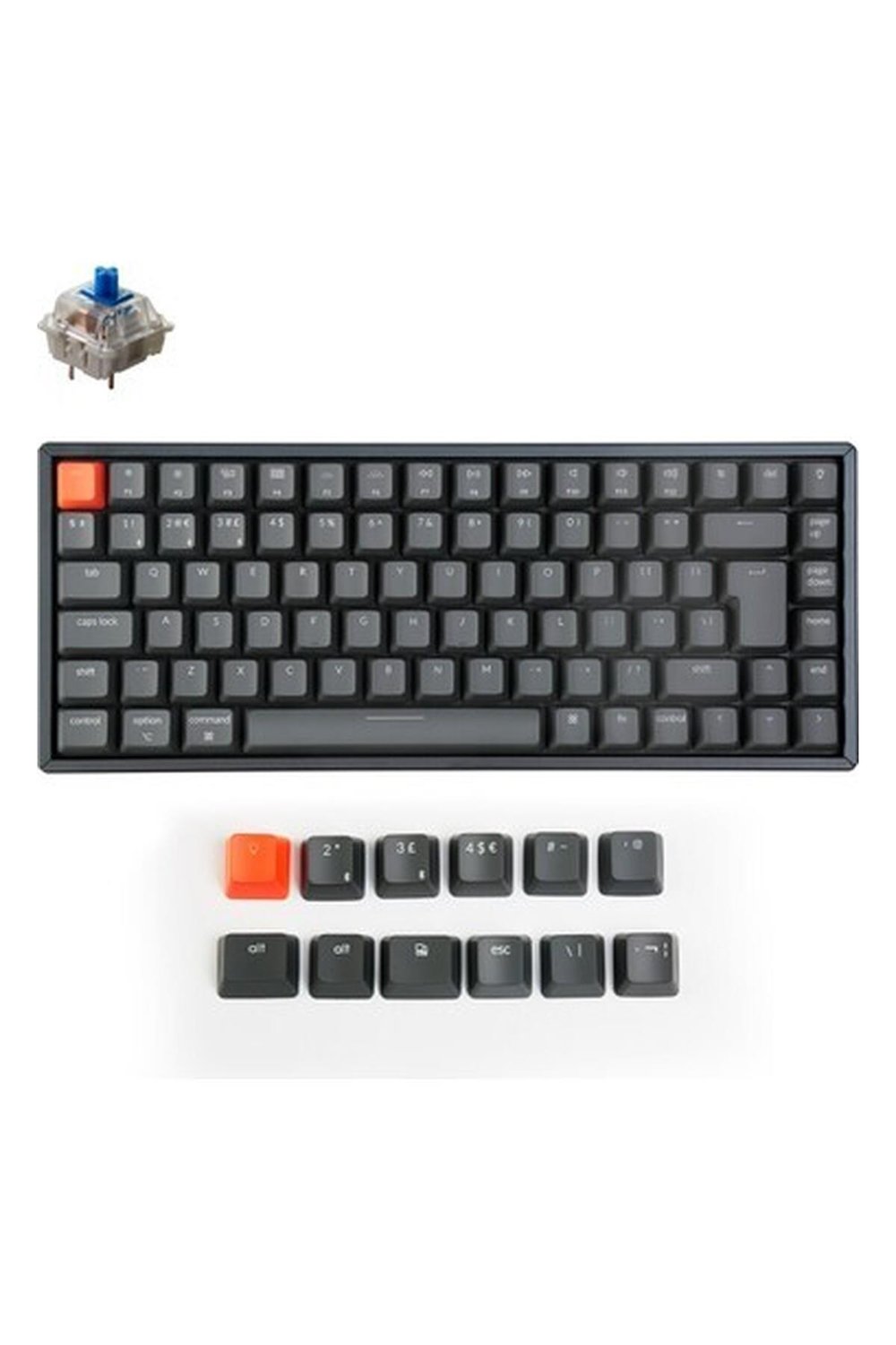 Keychron K2 Kablosuz Mekanik Oyuncu Klavyesi-Hot-Swappable-Rgb -Bluetooth 5.1-Multitasking-Gateron G Pro Blue Switch-Alüminyum Çerçeve -(Version 2) Uk Iso Layout