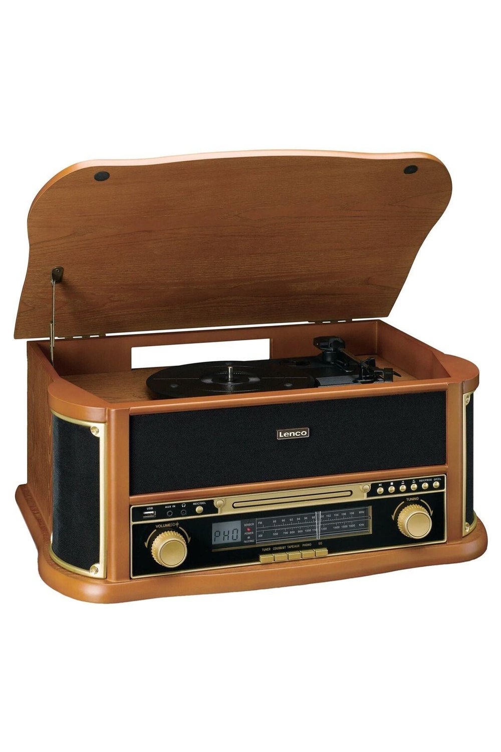 Lenco TCD-2551WD - Ahşap Retro Bluetooth Pikap