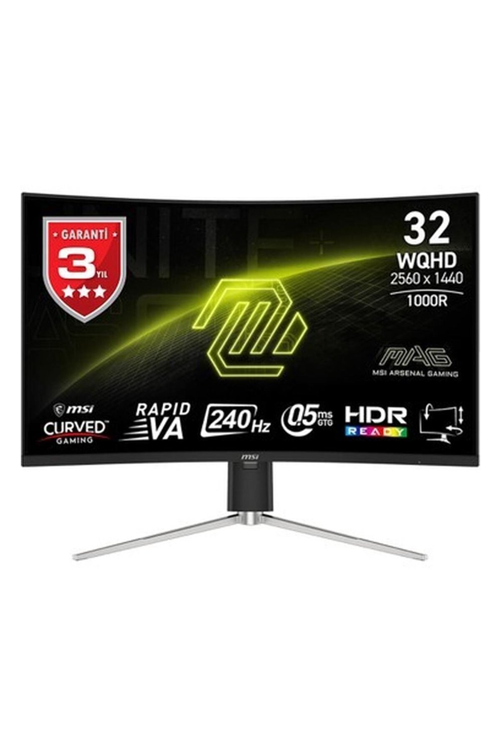 Msı 31.5 Mag 325CQRXF E2 2560X1440 (Wqhd) 16:09 Curve 1000R Rapıd Va 240HZ 0.5ms Freesync Premıum Gamıng Monıtor