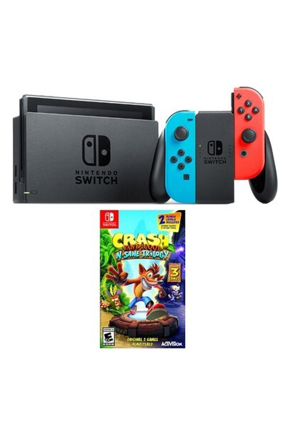 Nintendo Switch Renkli Mavi Kırmızı + Crash Bandıcoot N Sane Trilogy