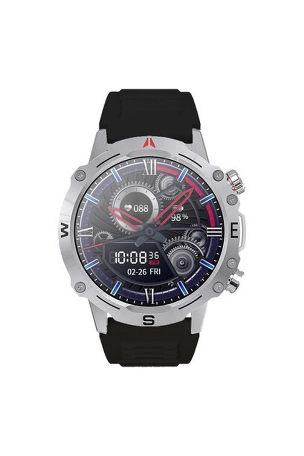 You Smart R15-AR156 Silver Metal & Black Silikon Akıllı Kol Saati