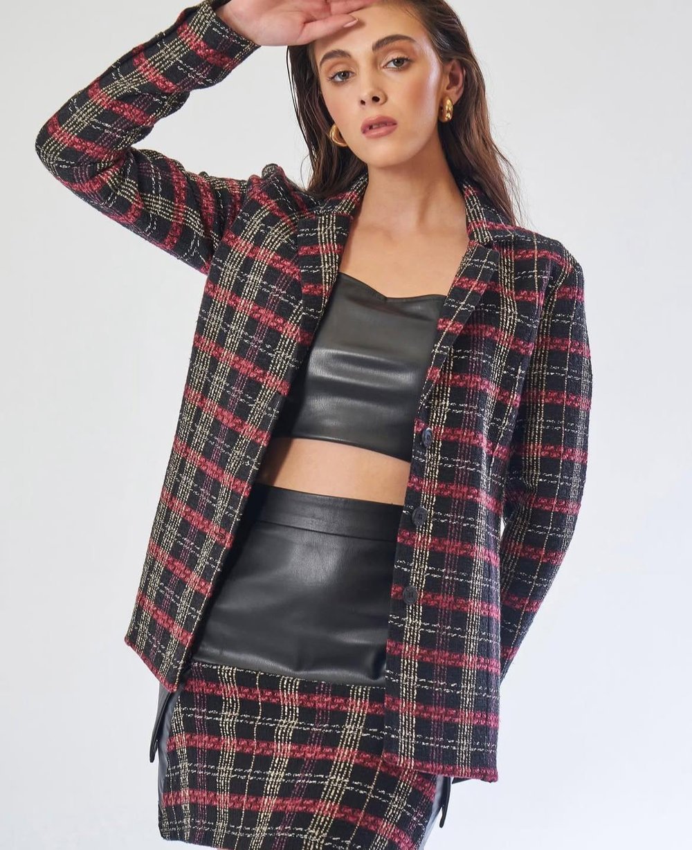 Arkas Jacket - Ekose Deri Ceket
