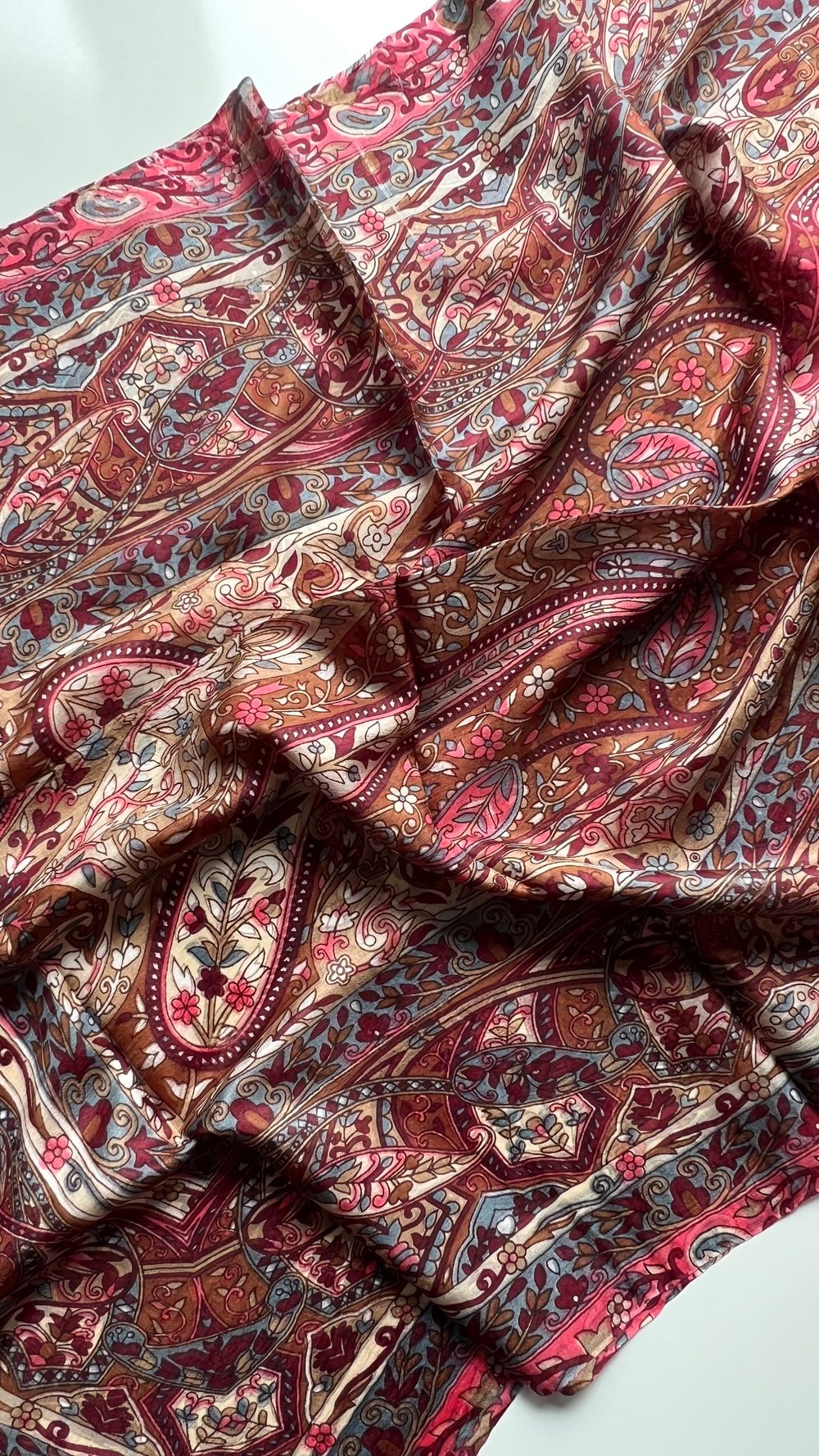 Bordo Hint İpek Şal 180x70