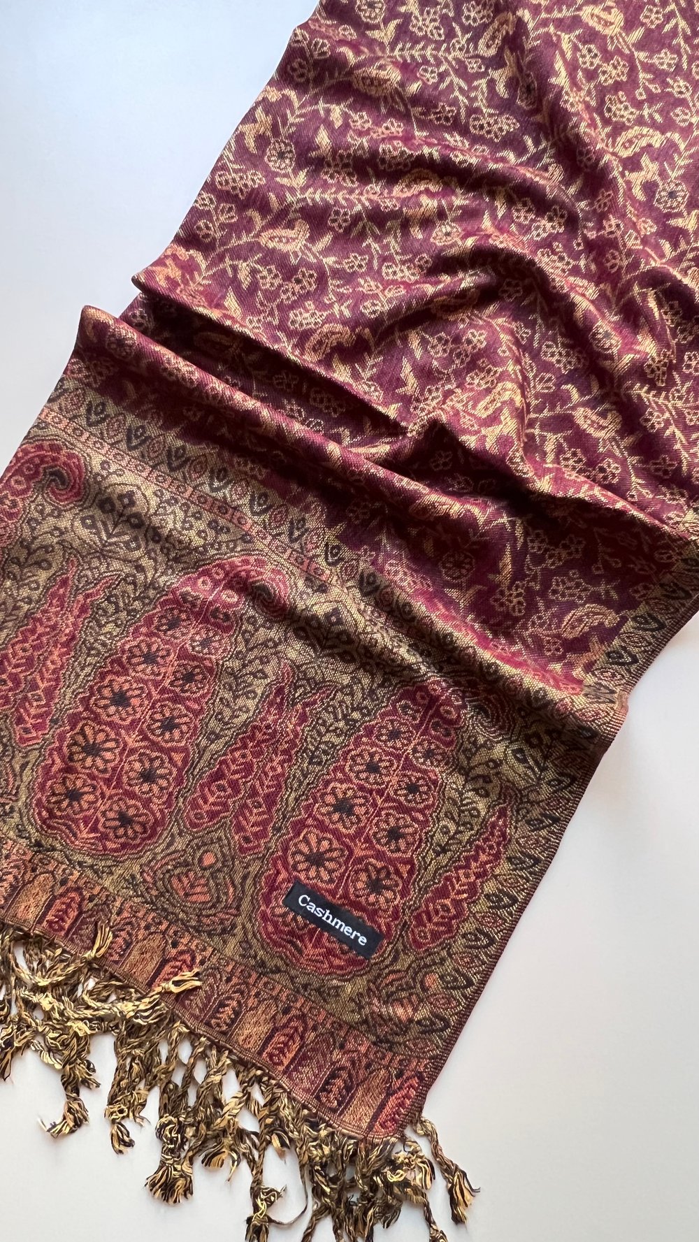 Bordo Kaşmir Şal 180x70