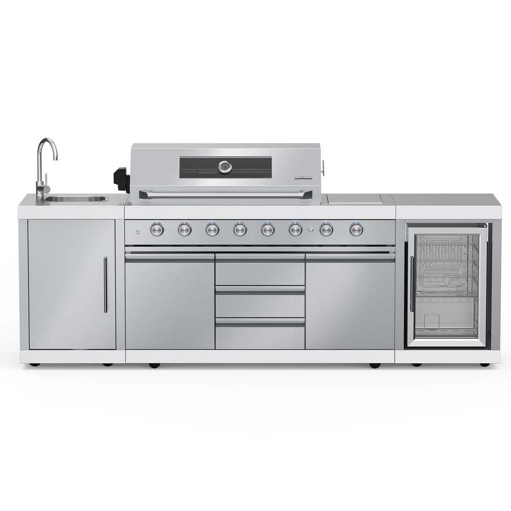 Berfmann Apex 6+2 Gazlı Barbekü ve Buzdolabı Outdoor Mutfak (Standart Yan Ocak)