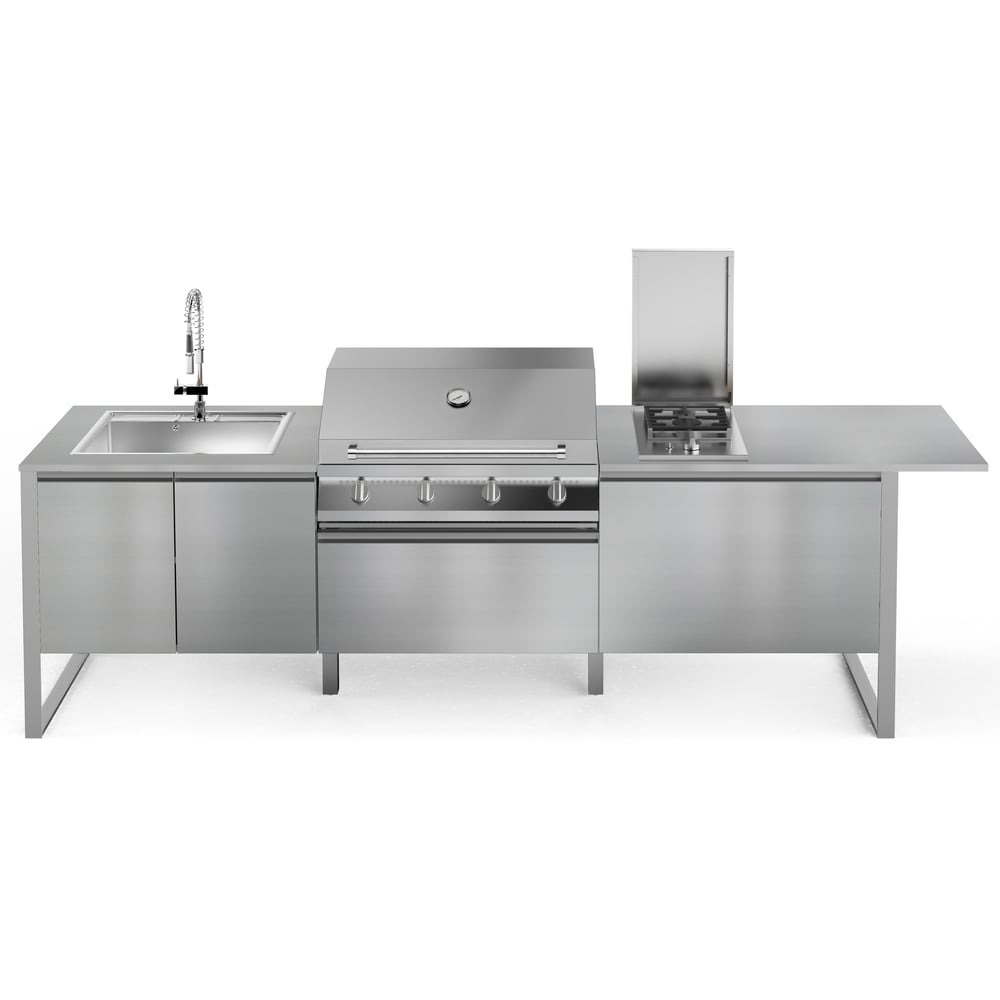 Steel Brenta T28 Paslanmaz Çelik Outdoor Barbekü Mutfak Ünitesi