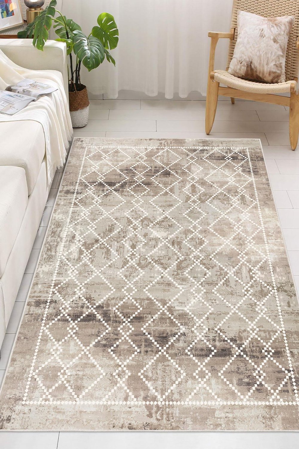 Dijital Baskılı Dekoratif Kaymaz Taban Yıkanabilir Kilim Desen Halı Salon Halısı Yolluk Mutfak Halısı