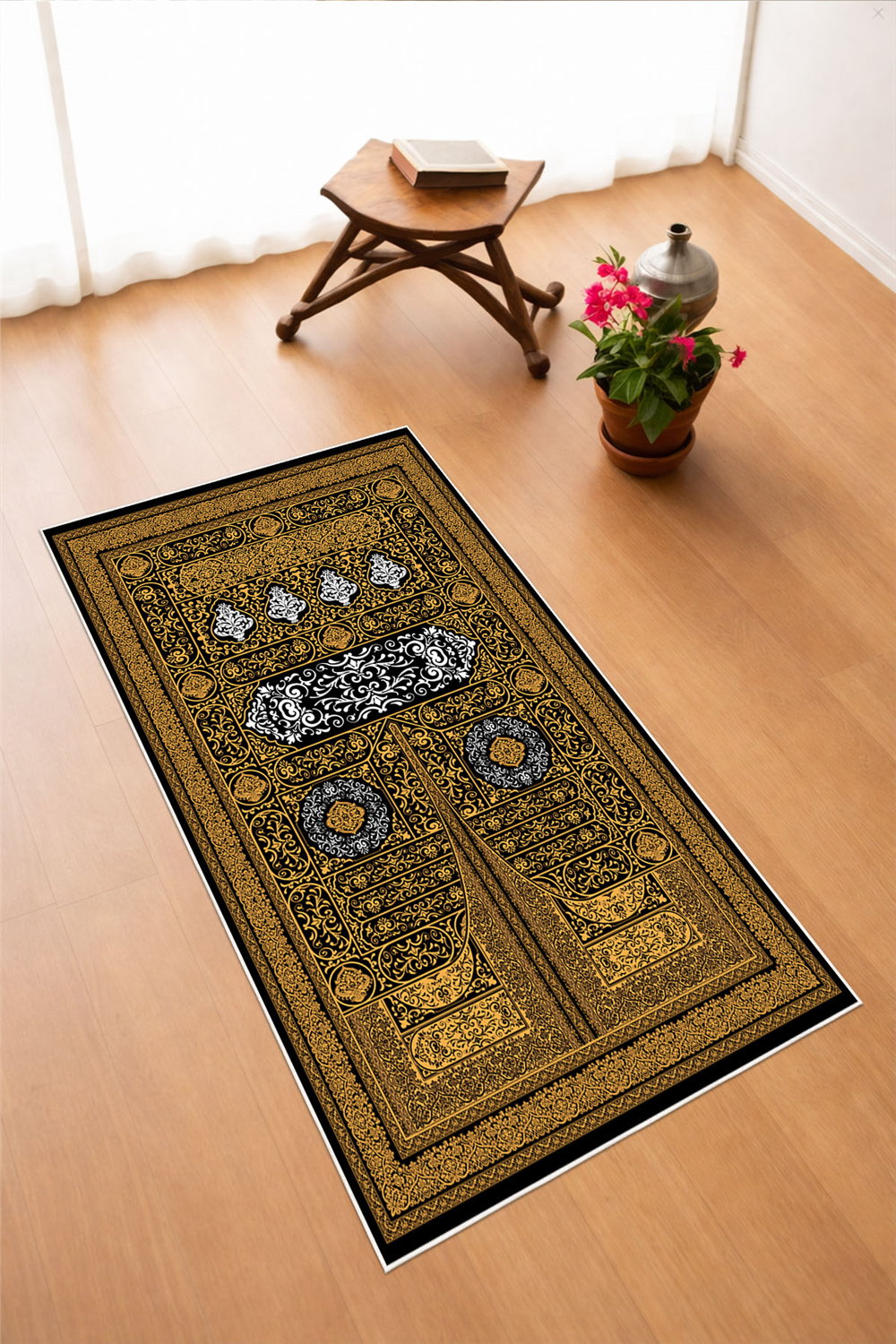 Kabe Desenli Dijital Baskılı Kaymaz Taban Seccade