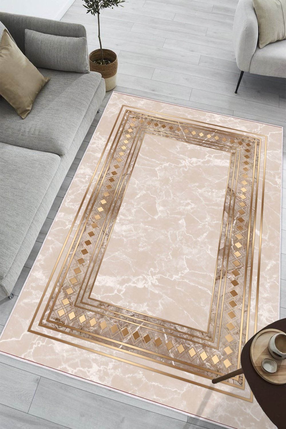 Modern Makinede Yıkanabilir Kaydırmaz Leke Tutmaz Salon Halı Oturma odası Halı Mutfak Halı ve Yolluk
