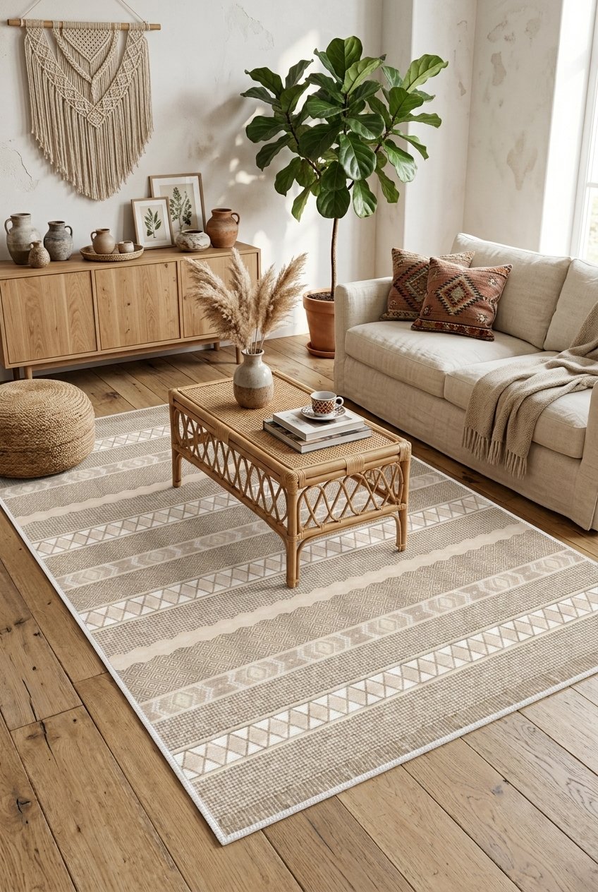 Modern Makinede Yıkanabilir Kaydırmaz Leke Tutmaz Salon Halı Oturma odası Halı Mutfak Halı ve Yolluk