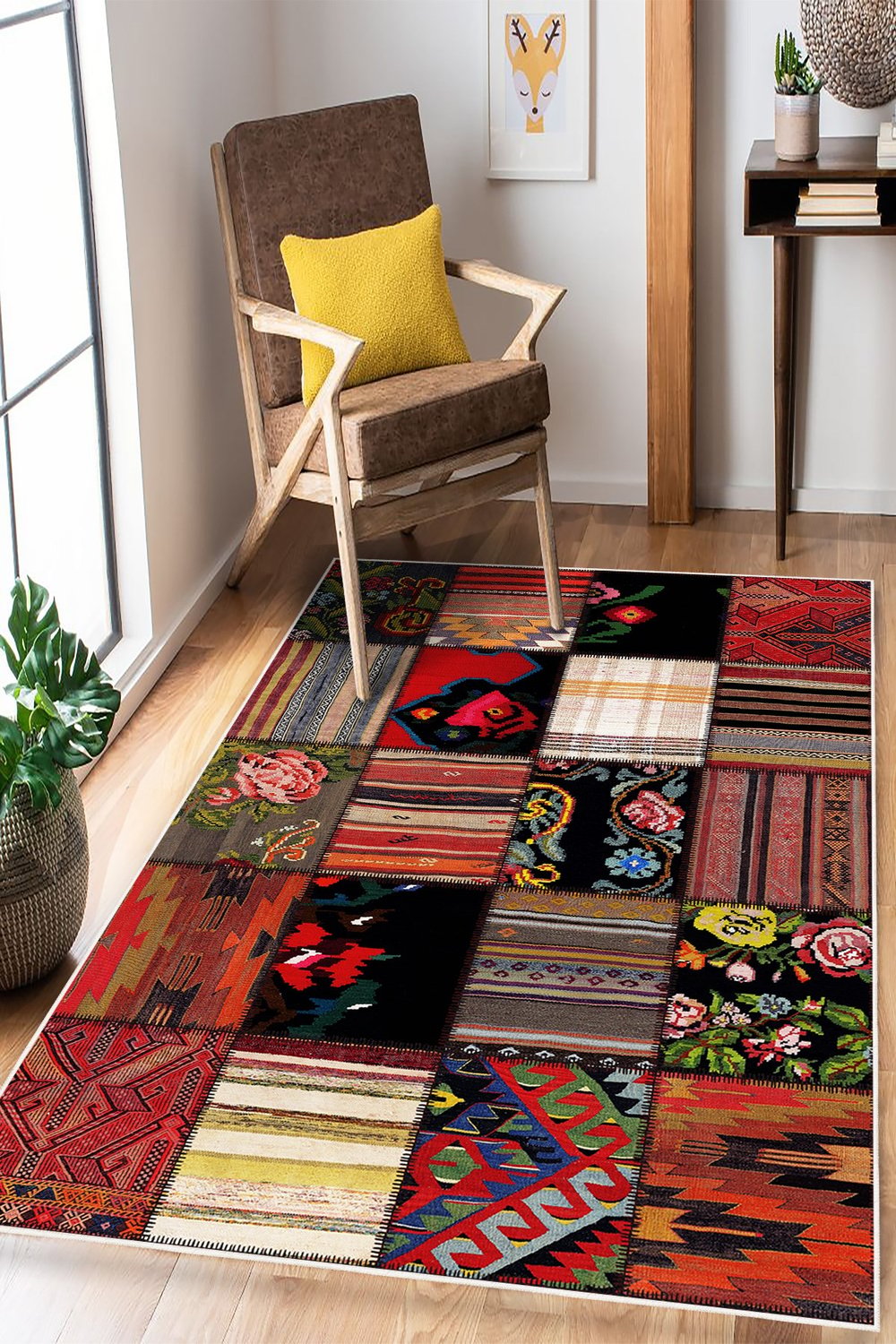 Modern Makinede Yıkanabilir Kaydırmaz Leke Tutmaz Salon Halı Oturma odası Halı Mutfak Halı ve Yolluk