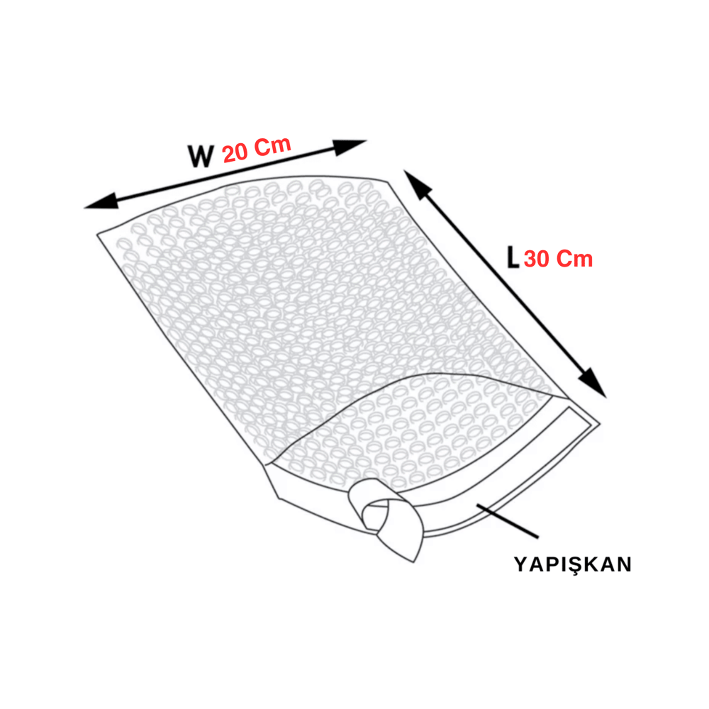 Şeffaf Balonlu Torba 20x30+5 - 50 Adet