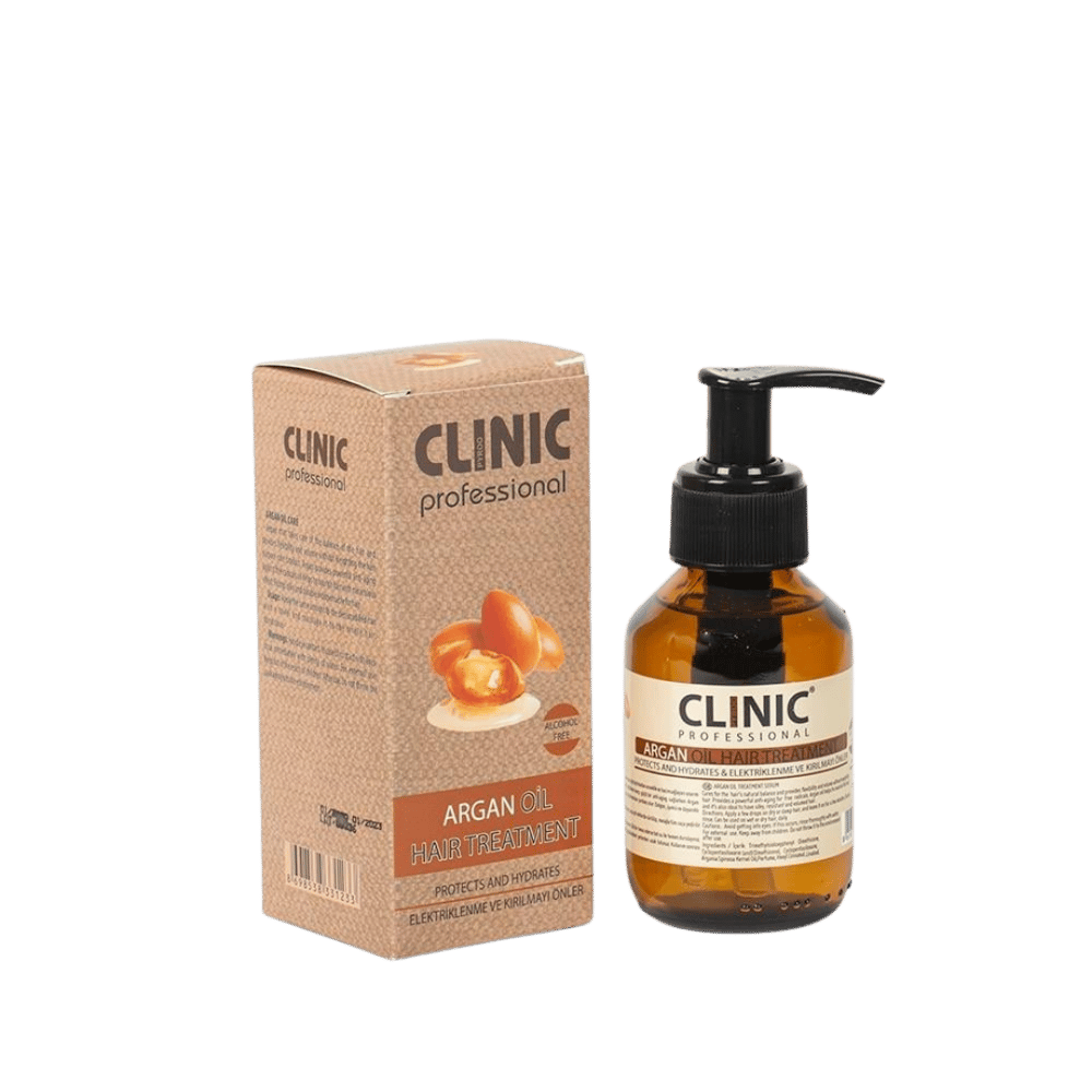 Clinic Bakım Yağı 100ml doğal argan yağı ile saçları nemlendiren ve elektriklenmeyi önleyen bakım yağı