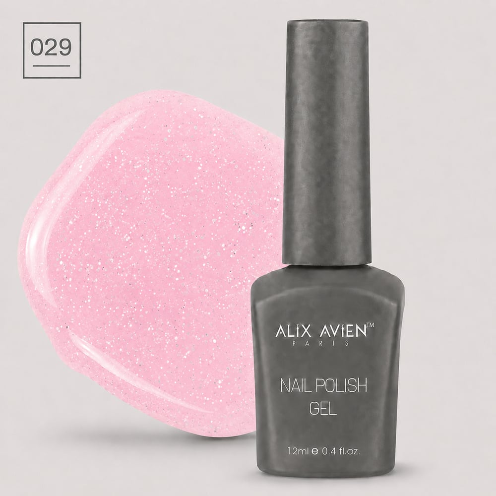 Klasik SeriAlix AvienAlix Avien Kalıcı Oje 12ml. 029 Pembe Simli