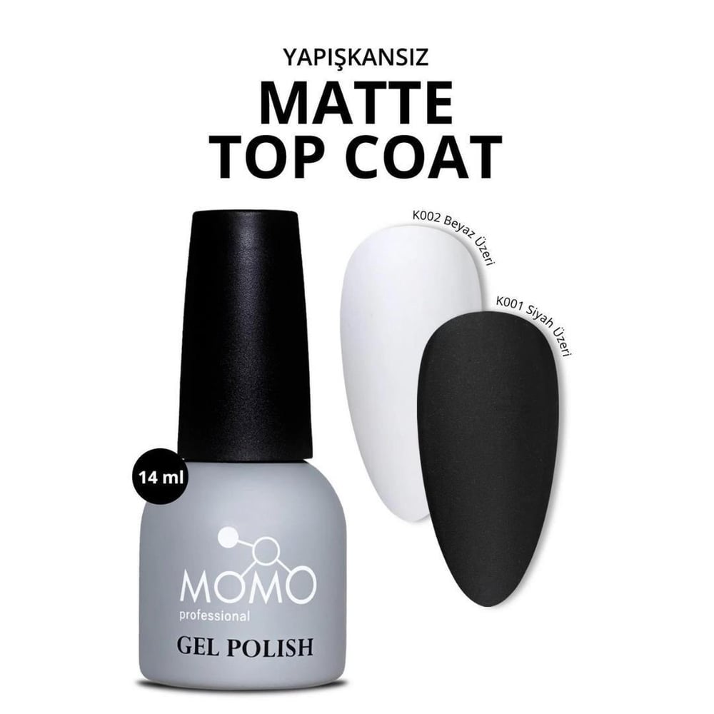 Momo Matte Top Coat No-Wipe 14ml.