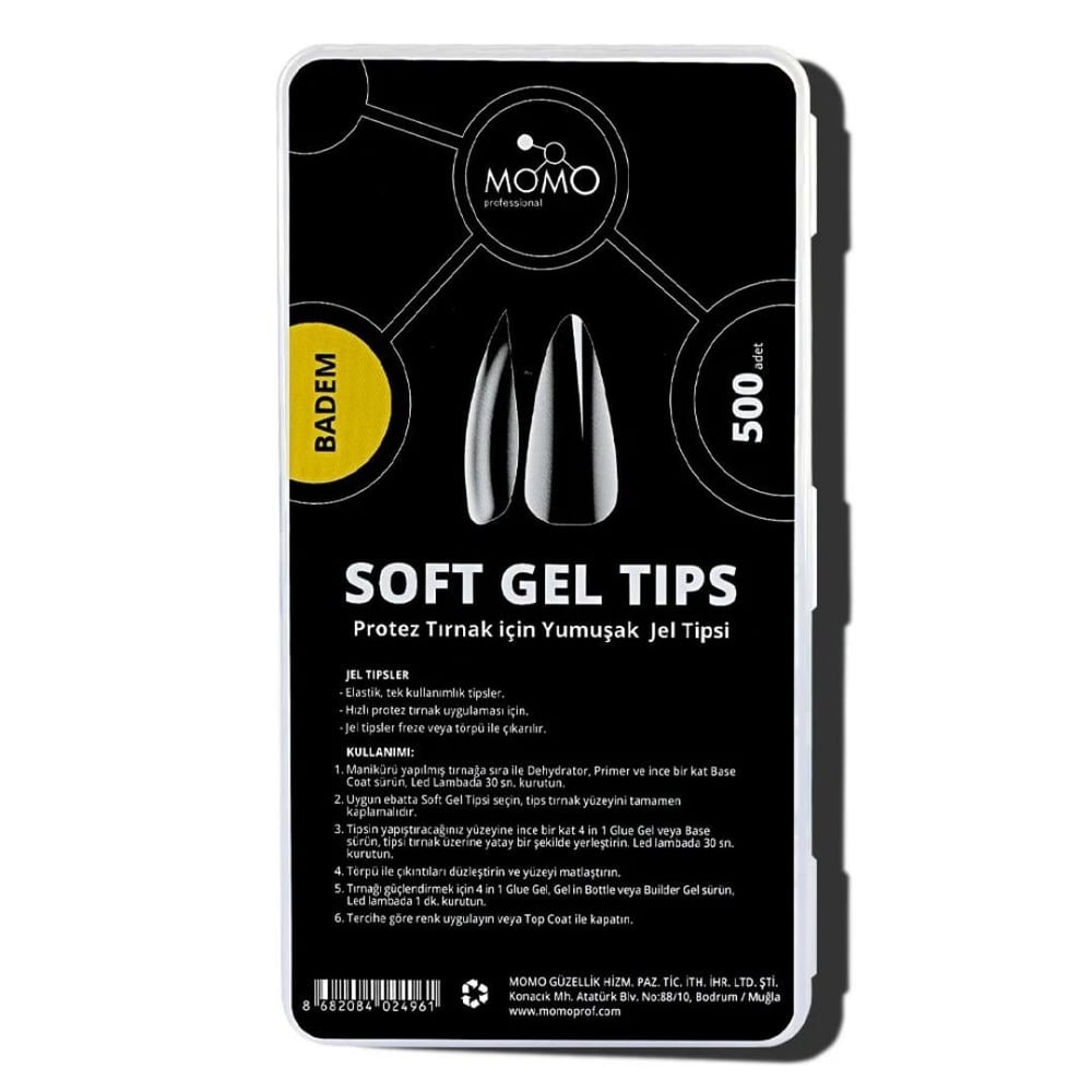 Momo Soft Gel Tips 500pcs. Badem