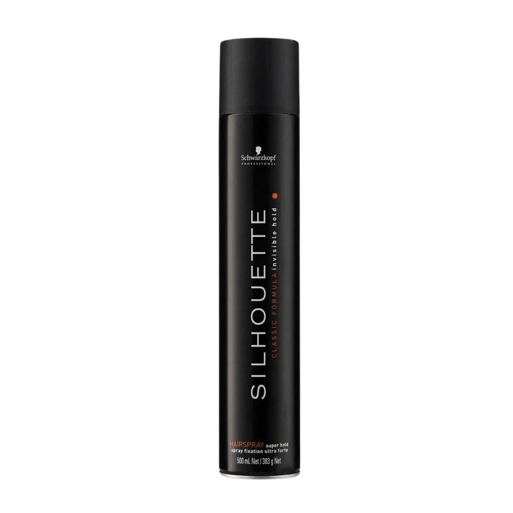 Silhouette Saç Spreyi 500ml siyah şişede süper güçlü tutuş sağlayan saç spreyi