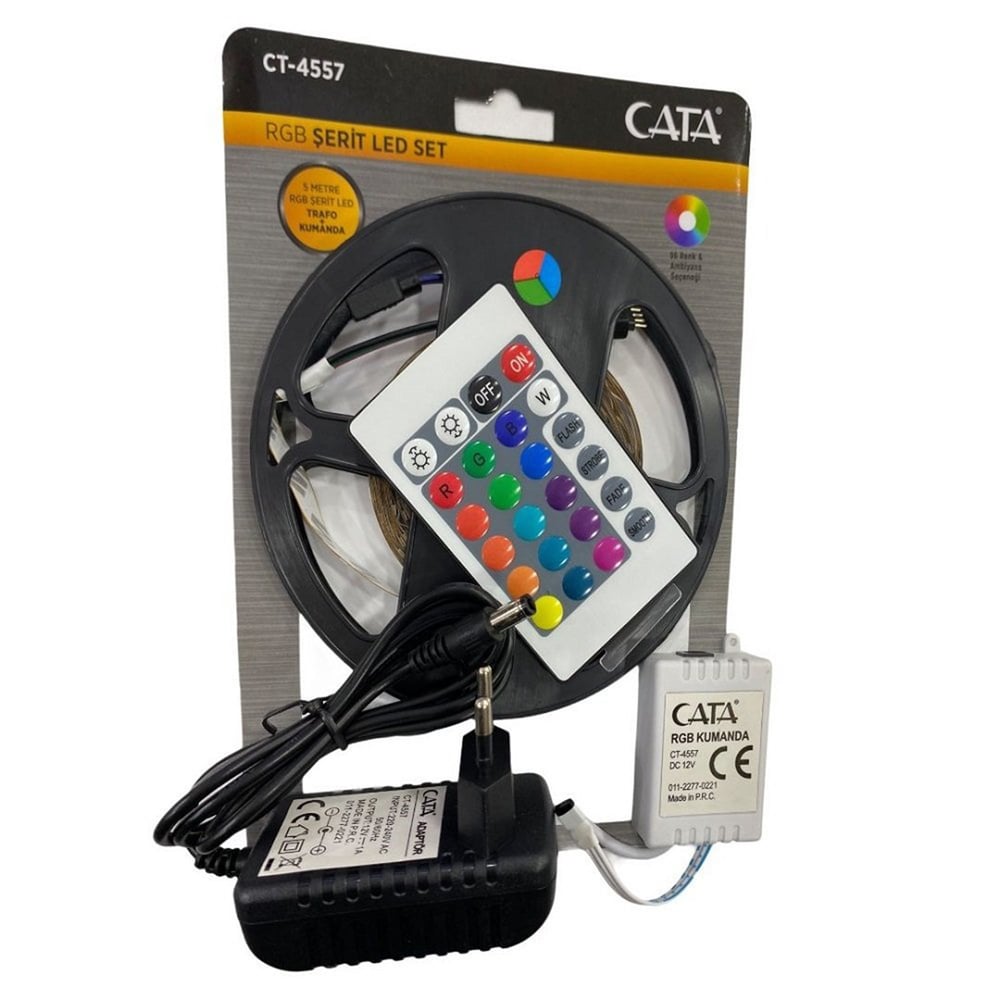 RGB ŞERİT LED SETİ (5MTLED 96RENK+TRF+KUMANDA)