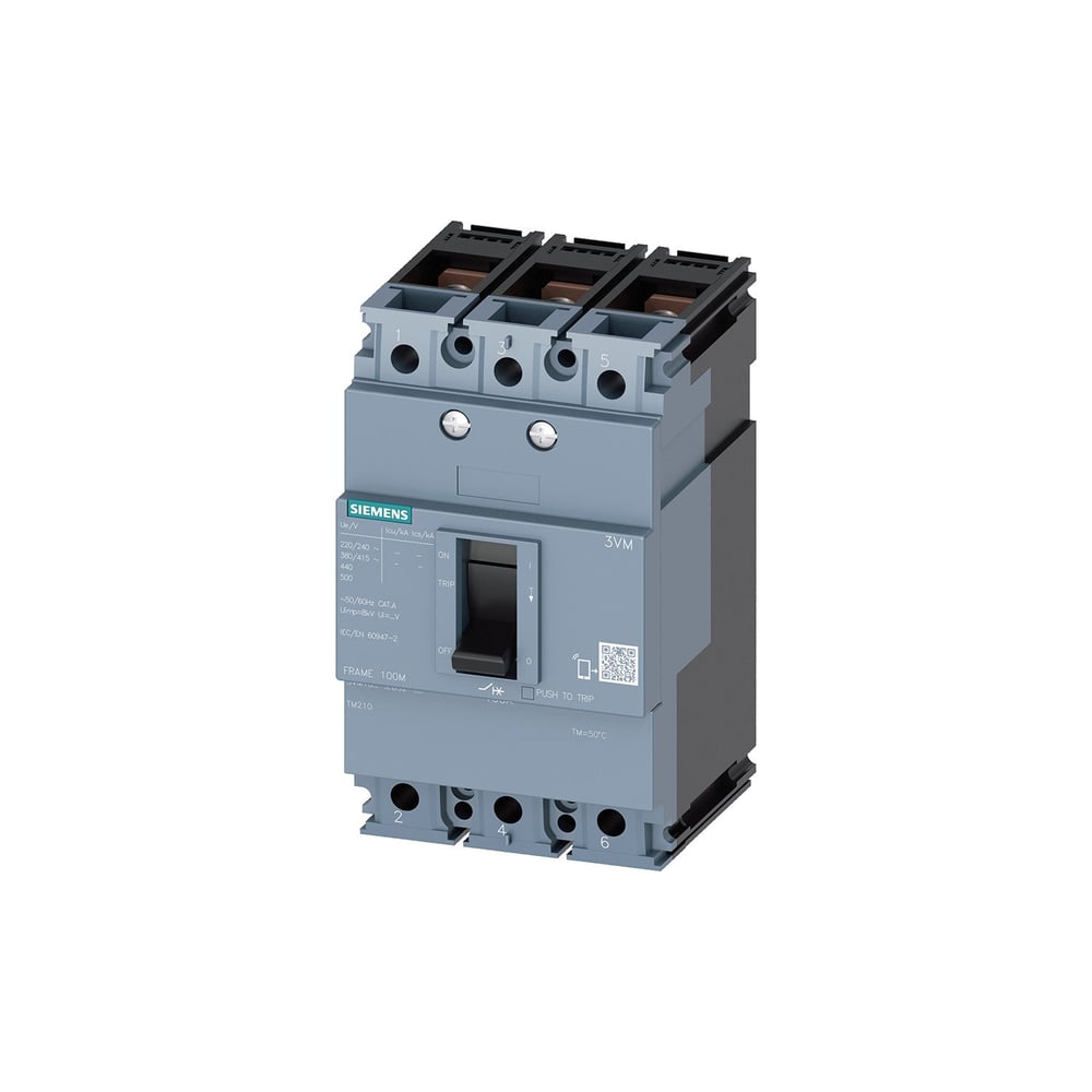 Siemens 125A 25kA 3 Kutuplu Kompakt Sabit Şalter 3VM1112-3ED32-0AA0