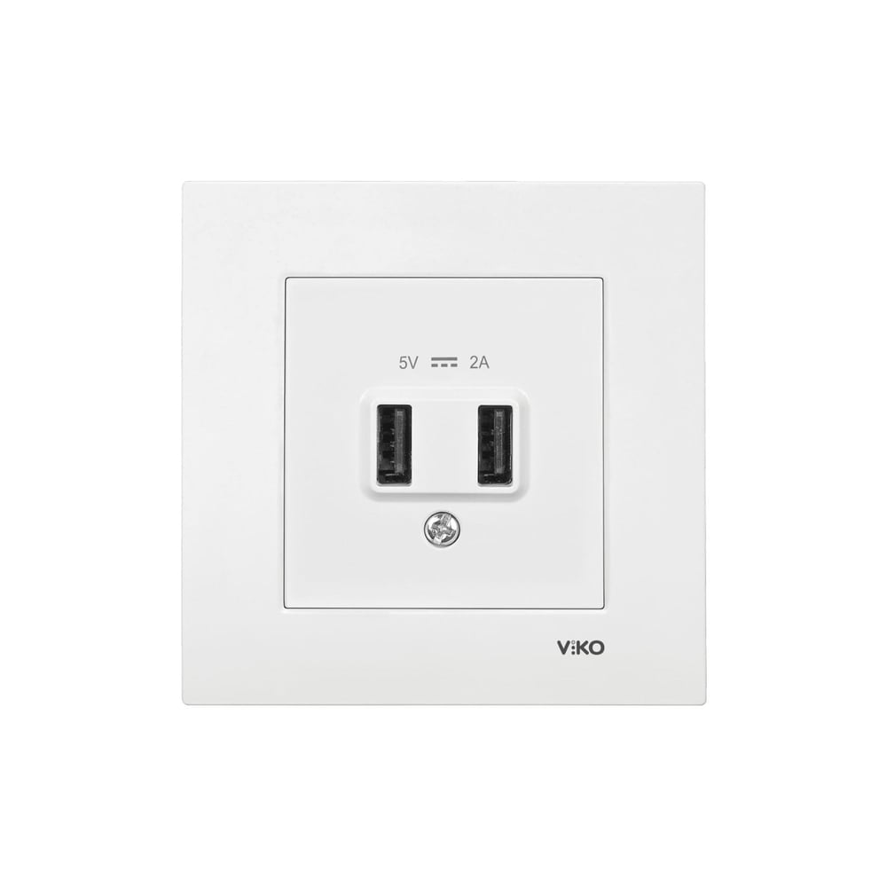 Viko Karre Beyaz 5V-2A USB Şarj Prizi Çerçeve Dahil 90967101