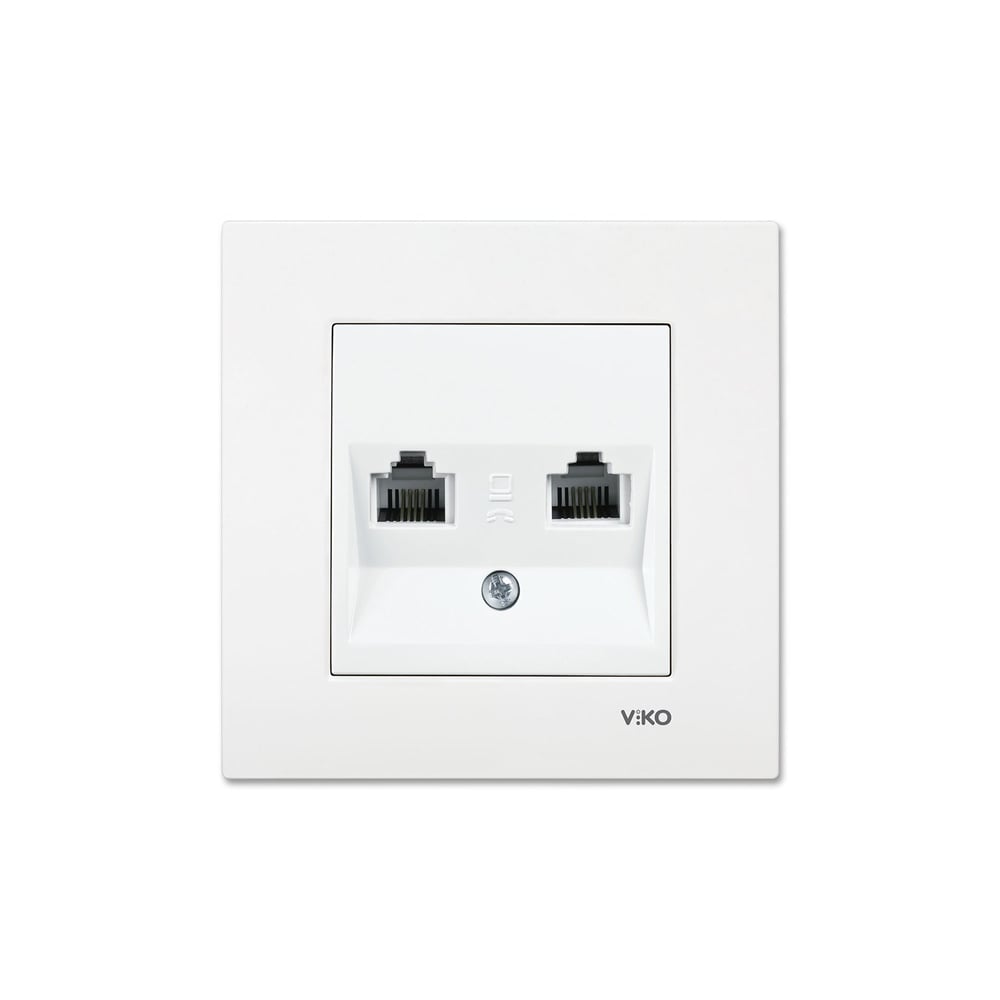 Viko Karre Beyaz İkili Numeris Telefon Prizi 2 x RJ11 Çerçeve Dahil 90967033