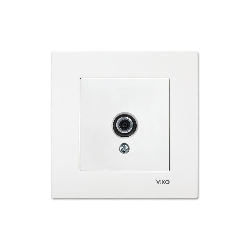 Viko Karre Beyaz Uydu Prizi F Konnektörlü Geçişli (10dB) Çerçeve Dahil 90967038