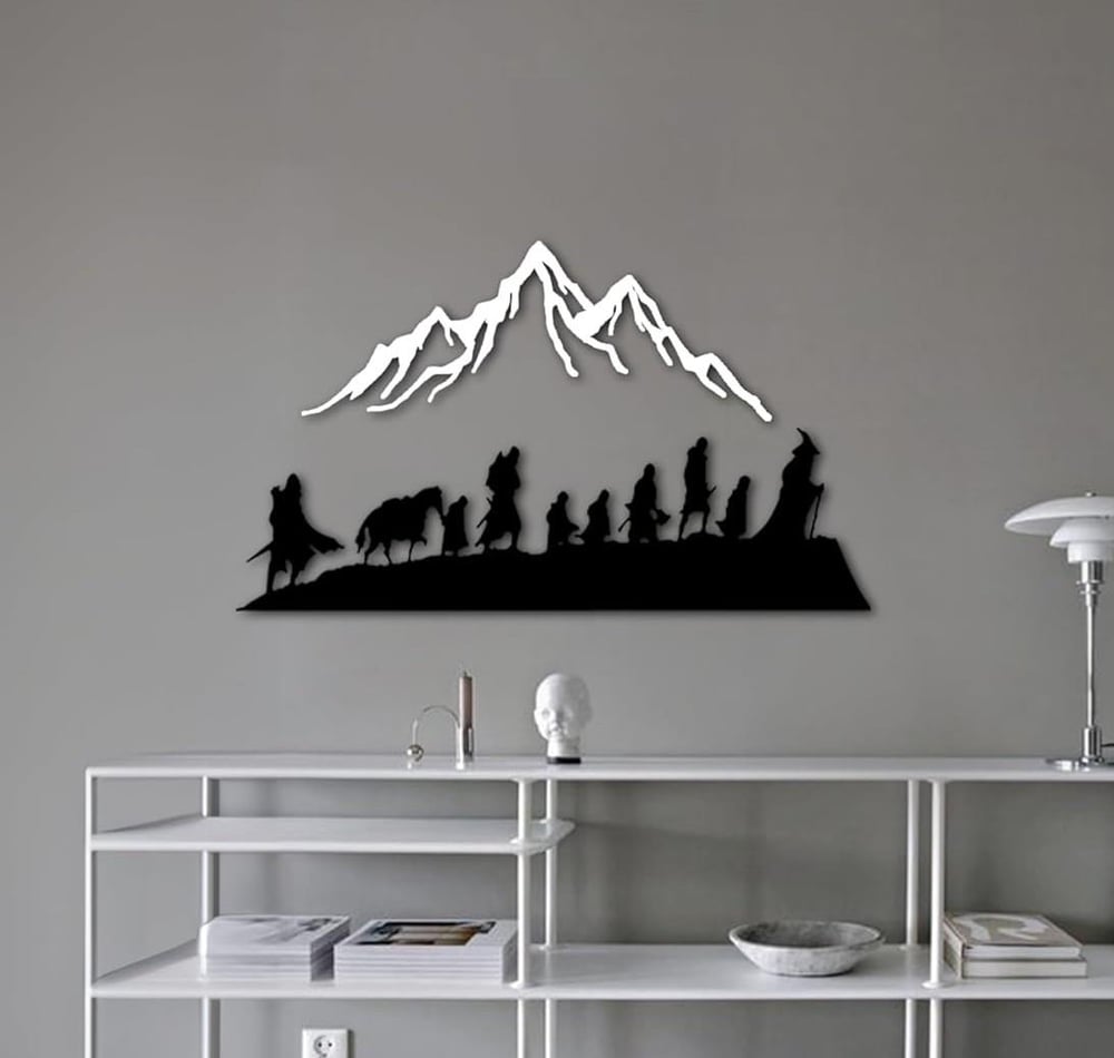 Fawdecor LOTR Ahşap Duvar Sanatı, Yüzüklerin Efendisi Duvar Dekoru