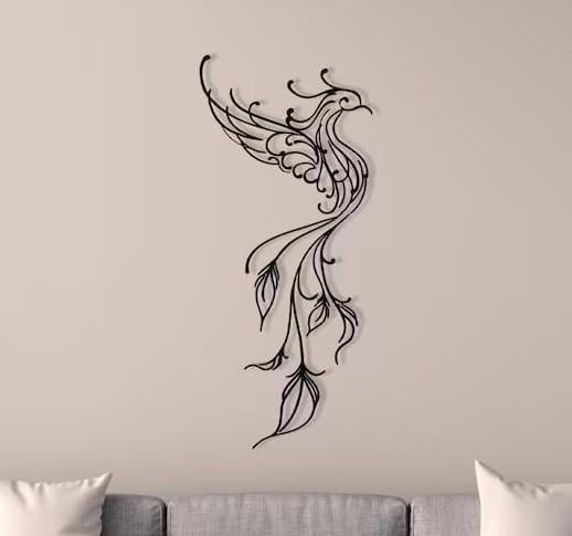 Fawdecor Anka Kuşu Metal Duvar Dekoru