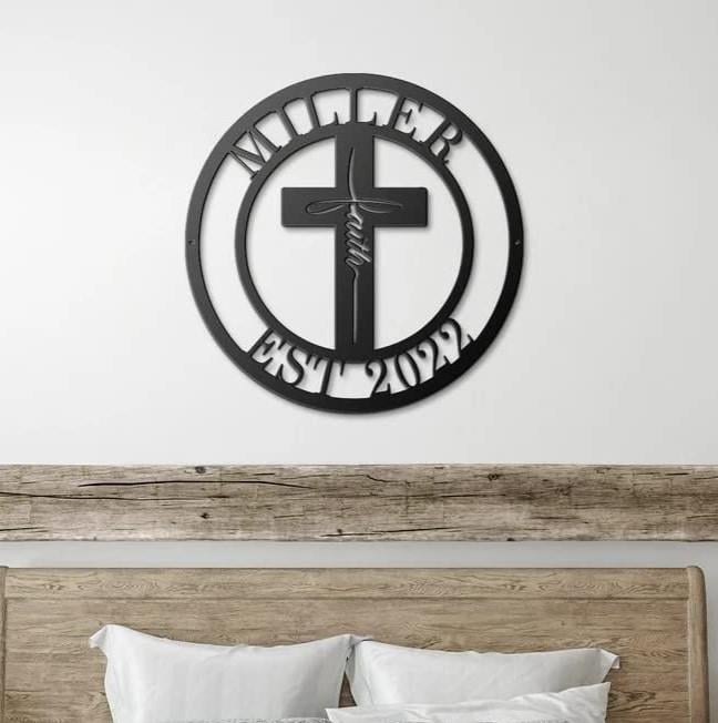 Fawdecor Hristiyan İsim Levhası Metal Duvar Dekoru