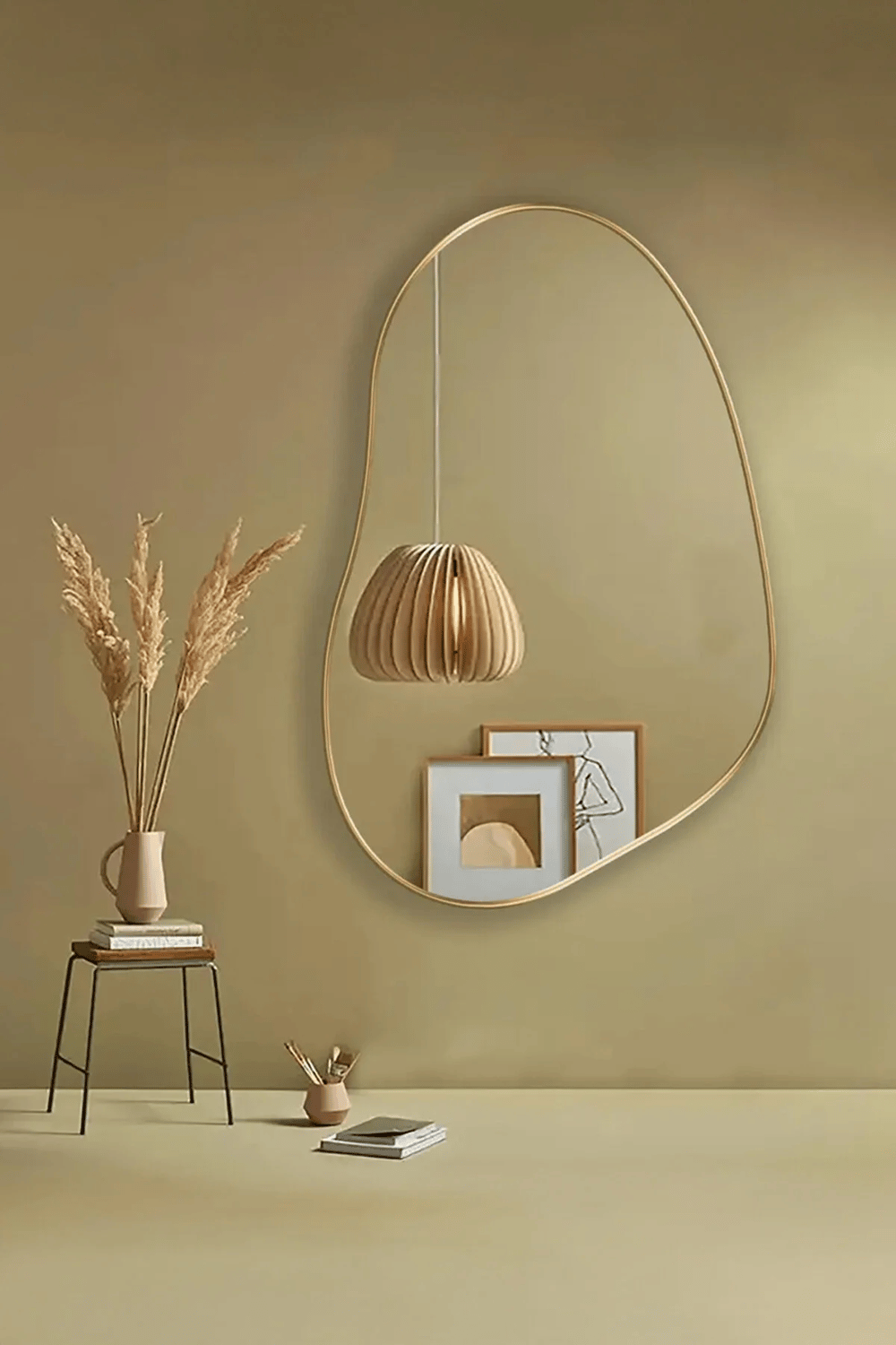 Fawdecor Premium Ahşap Çerçeveli Banyo Aynası Hol Aynası Duvar Aynası