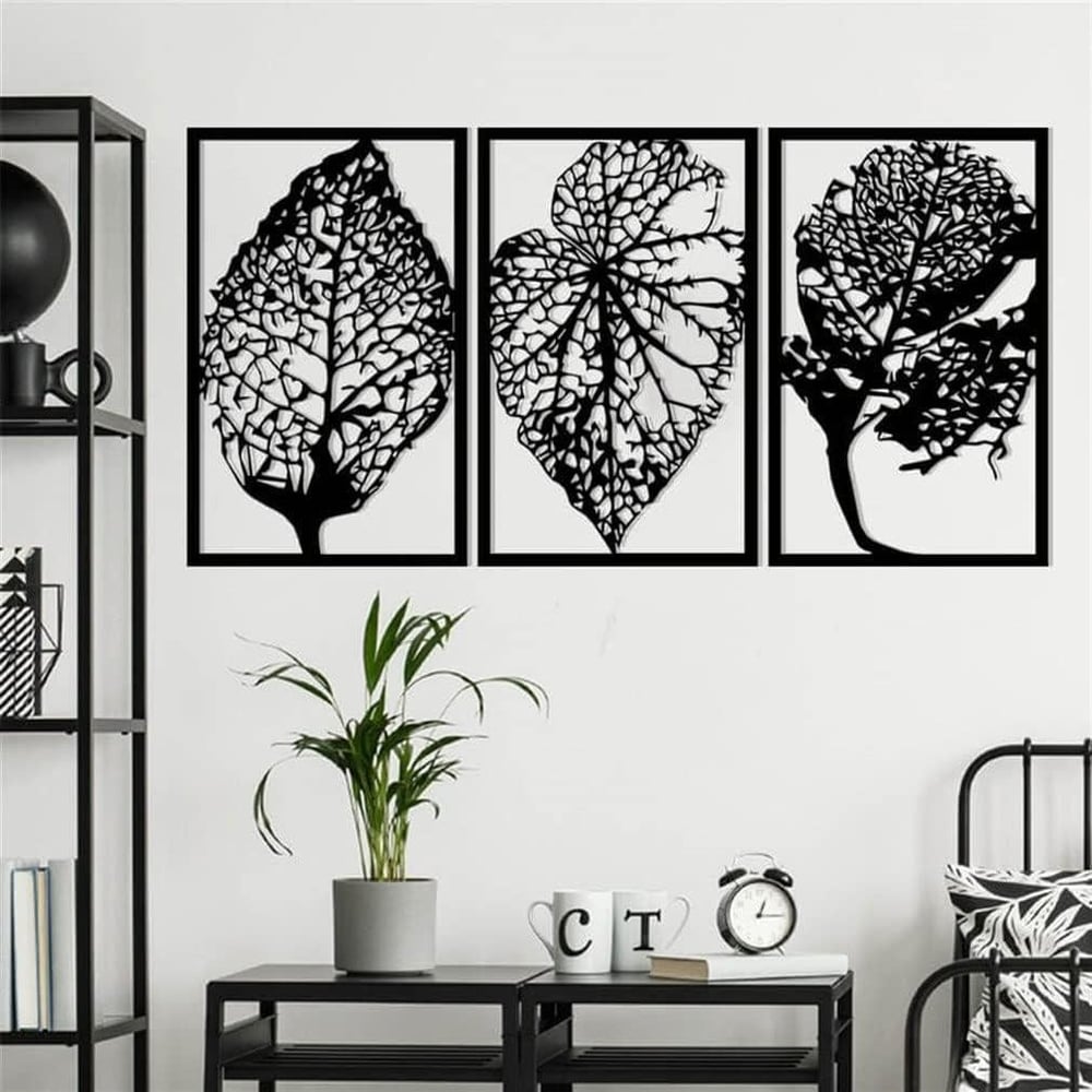 Fawdecor 3 Parça Sonbahar Metal Duvar Dekoru