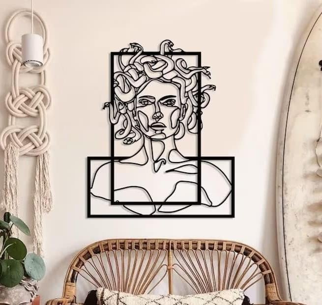 Fawdecor Medusa tablo Metal Duvar Dekoru