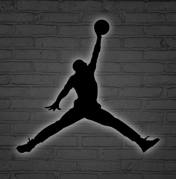 Fawdecor Jordan Metal LED Tabela - Basketbol Smaç Duvar Dekoru