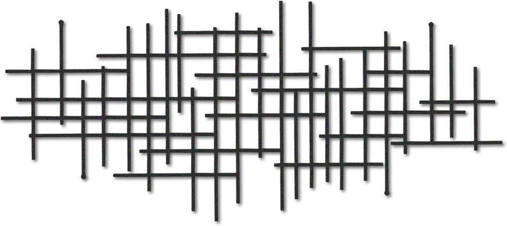 Fawdecor Çizgi Sanatı Metal Duvar Dekoru Siyah