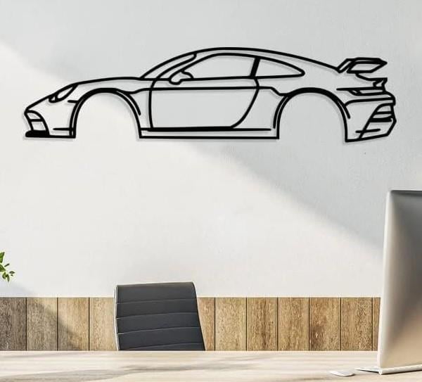 Fawdecor Porsche Spor Araba Metal Duvar Dekoru