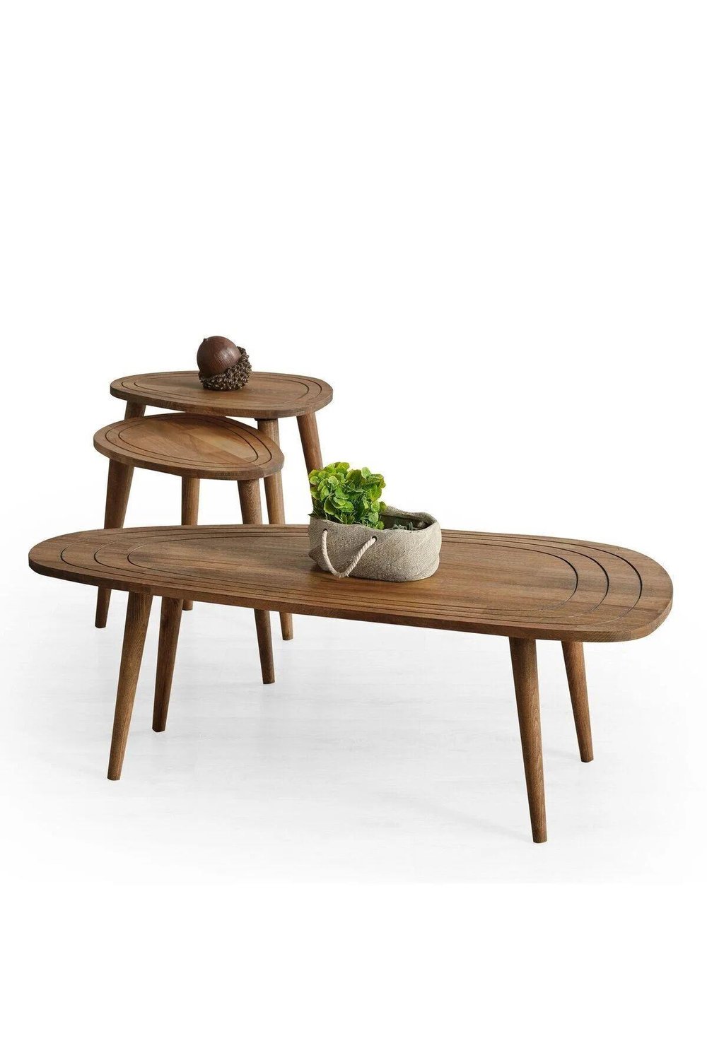 Faw Decor Sweet Ahşap Orta Sehpa ve 2li Zigon Sehpa Set