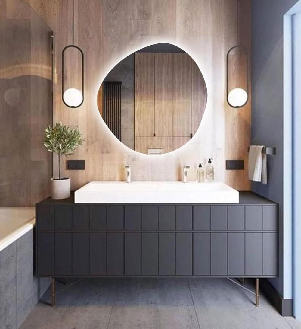 Fawdecor Led Işıklı Narkissos Dekoratif Duvar Aynası, Modern Eşsiz Ayna Beyaz Işık
