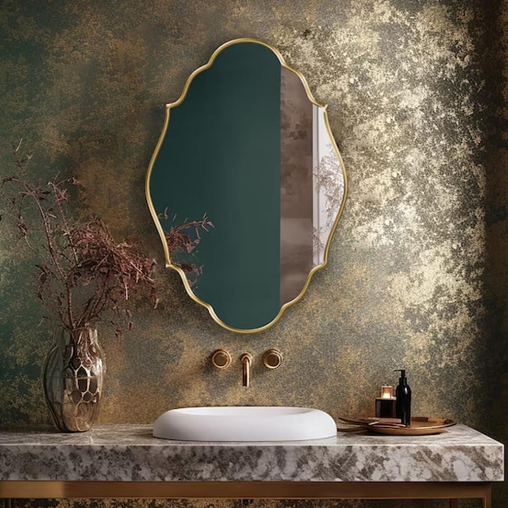 Fawdecor Dekoratif Duvar Aynası, Modern Ev Aynası Beyaz