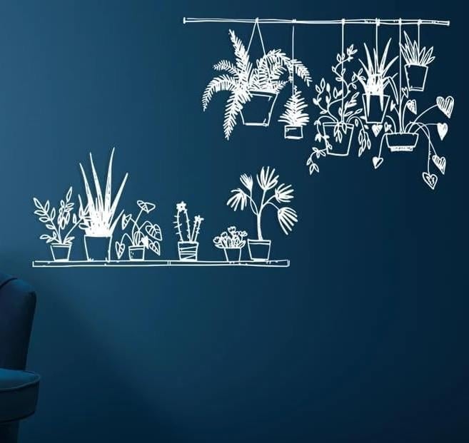 Fawdecor Saksıdaki Çiçekler Metal Duvar Dekoru