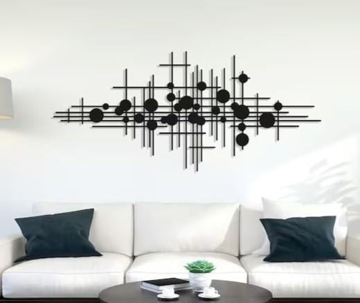 Fawdecor Geometrik Çizgi Sanatı Metal Duvar Dekoru