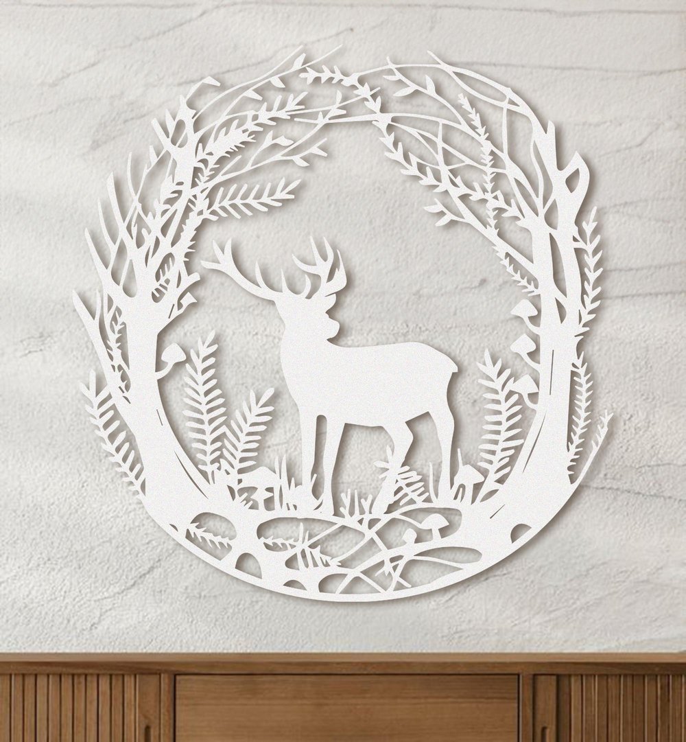 Fawdecor Geyik ve Orman Metal Duvar Dekoru