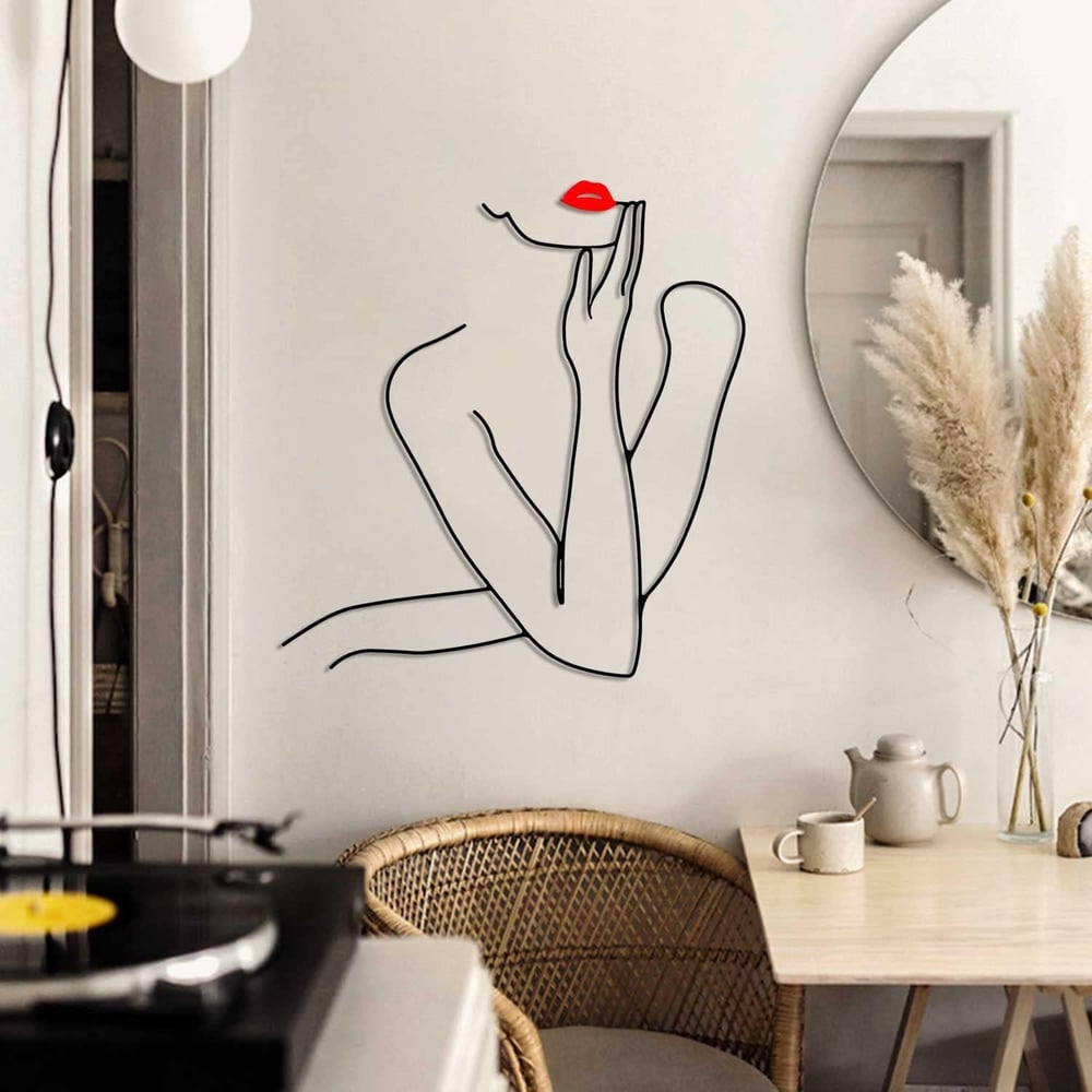 Fawdecor Kadın Metal Dekor Modern Tasarım Duvar Dekoru