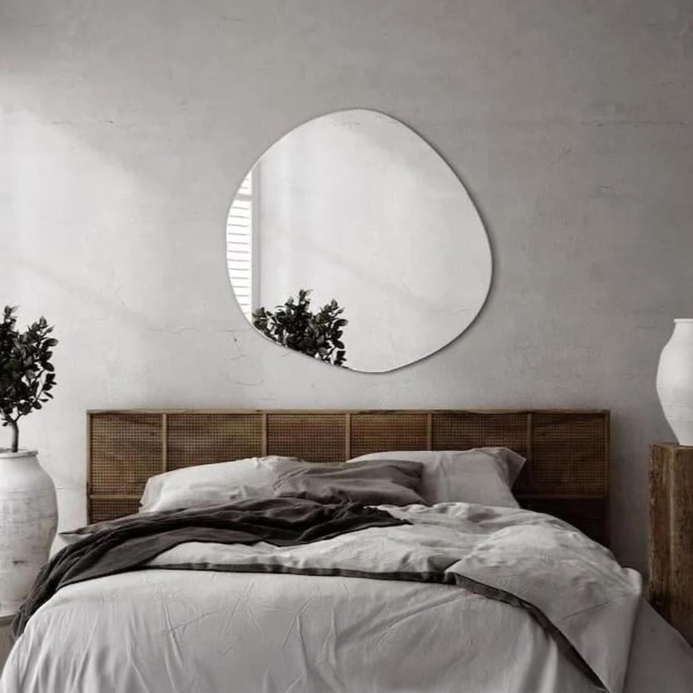 Fawdecor Asimetrik Dekoratif Duvar Aynası, Modern Ev ve Banyo Aynası 
