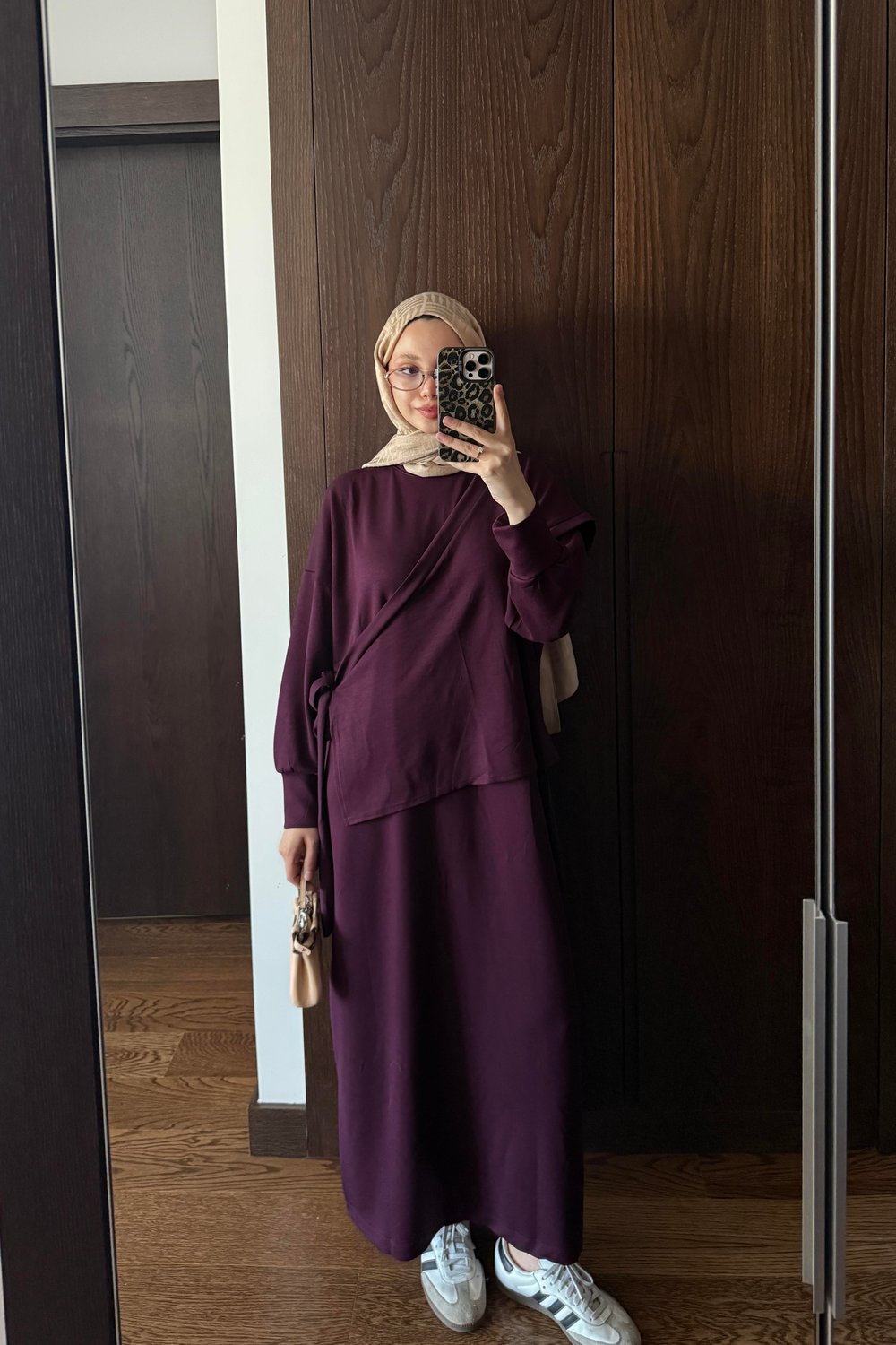 KOL DETAYLI OYSHO ELBİSE - BORDO