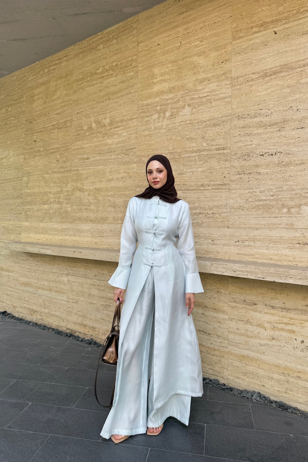 MANDARİN YAKA TAKIM - MAVİ