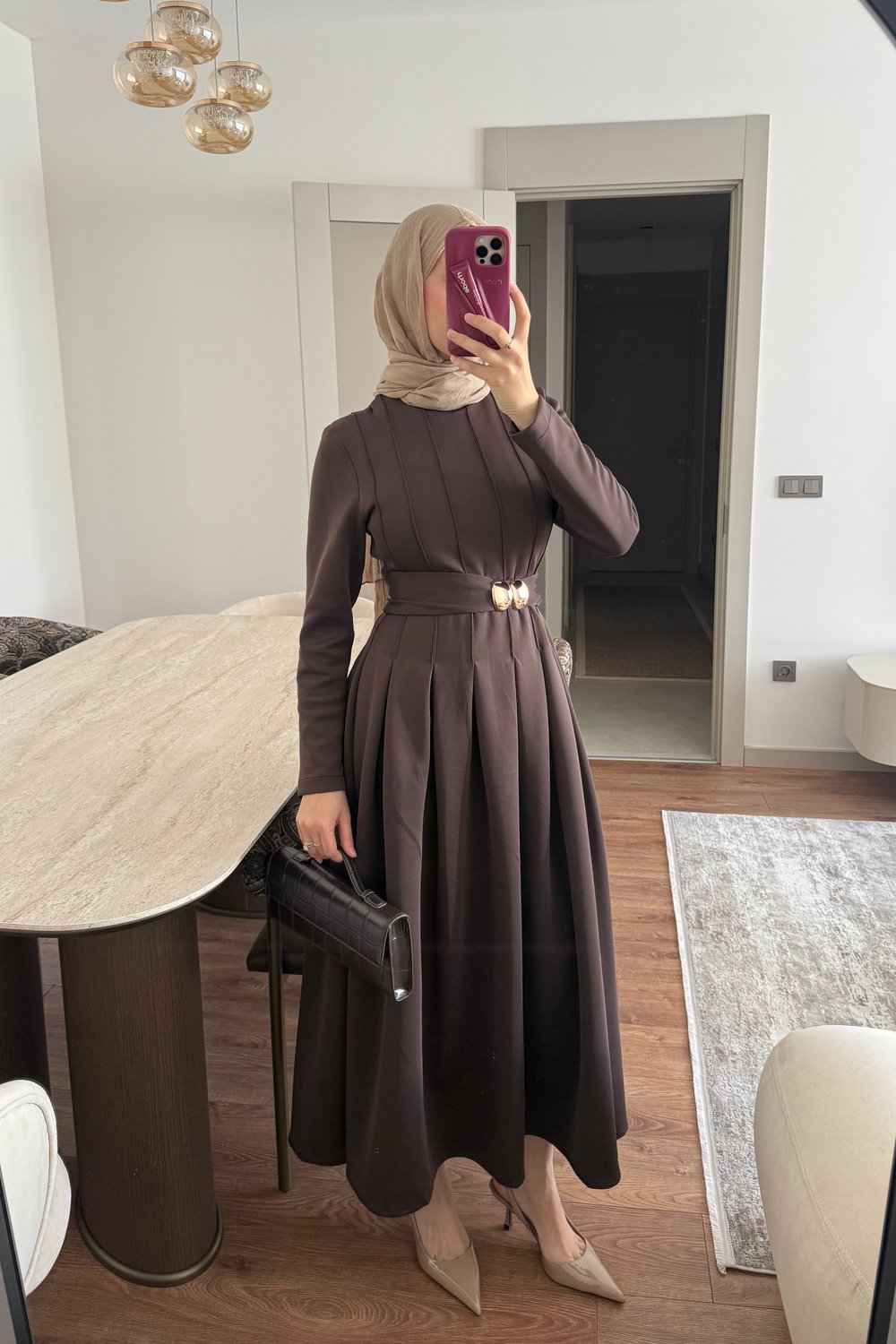 MARRY ELBİSE - KAHVERENGİ